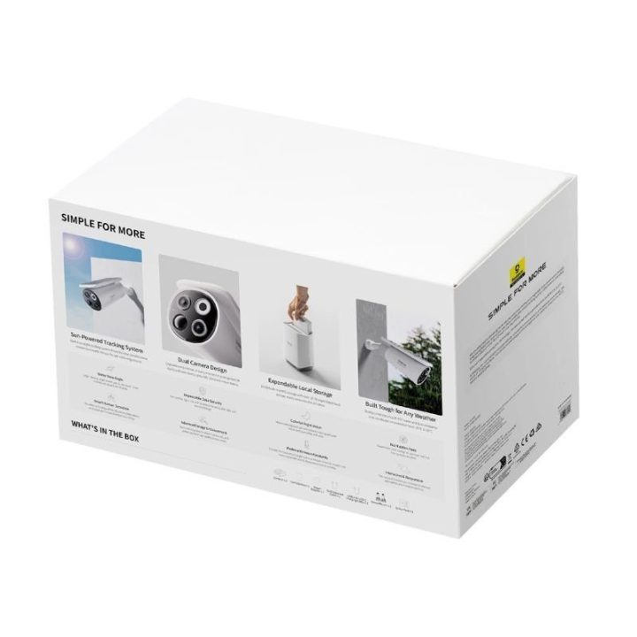 Lauko kamerų komplektas Baseus S1 Pro Dual 3K, 2 kameros, baltas