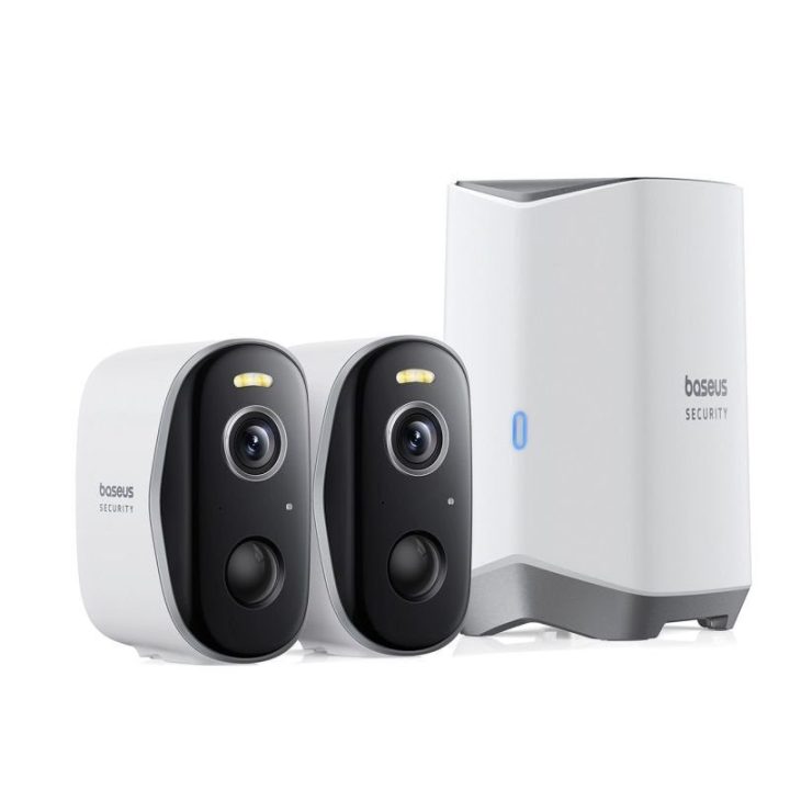 Lauko kamerų rinkinys Baseus Security N1 Plus Dual 2K, baltas