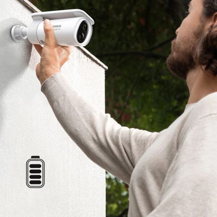 Lauko kamera su saulės baterija Baseus Security S1 2K, balta