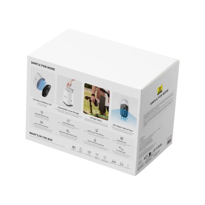 Lauko stebėjimo kamerų rinkinys Baseus Security N1 2K, 2 vnt., baltas