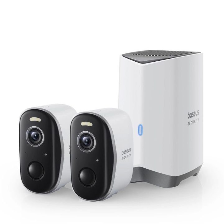 Lauko stebėjimo kamerų rinkinys Baseus Security N1 2K, 2 vnt., baltas