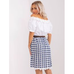 Suknelė balta ir tamsiai mėlyna