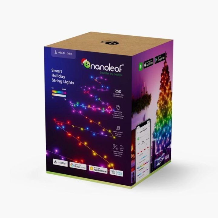 Lauko šventinių girliandų rinkinys Nanoleaf 1D, 250 LED, 20 m