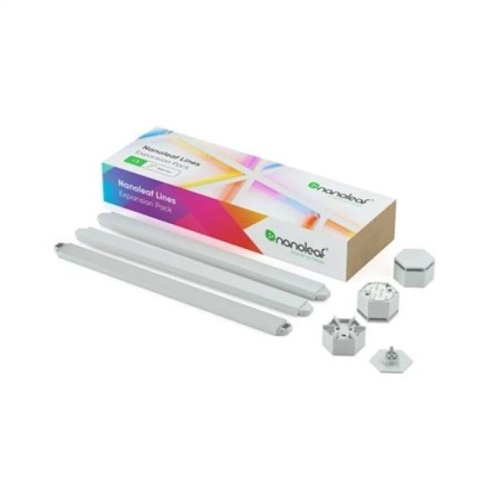 LED šviestuvų plėtimo rinkinys Nanoleaf Lines Squared, 3 vnt., baltas