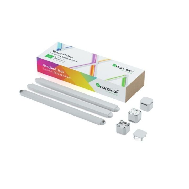 LED šviestuvų plėtimo rinkinys Nanoleaf Lines Squared, 3 vnt., baltas