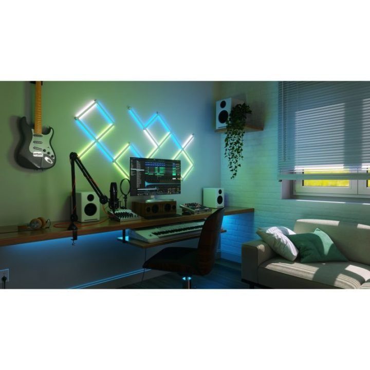 LED šviestuvų plėtimo rinkinys Nanoleaf Lines Squared, 3 vnt., baltas