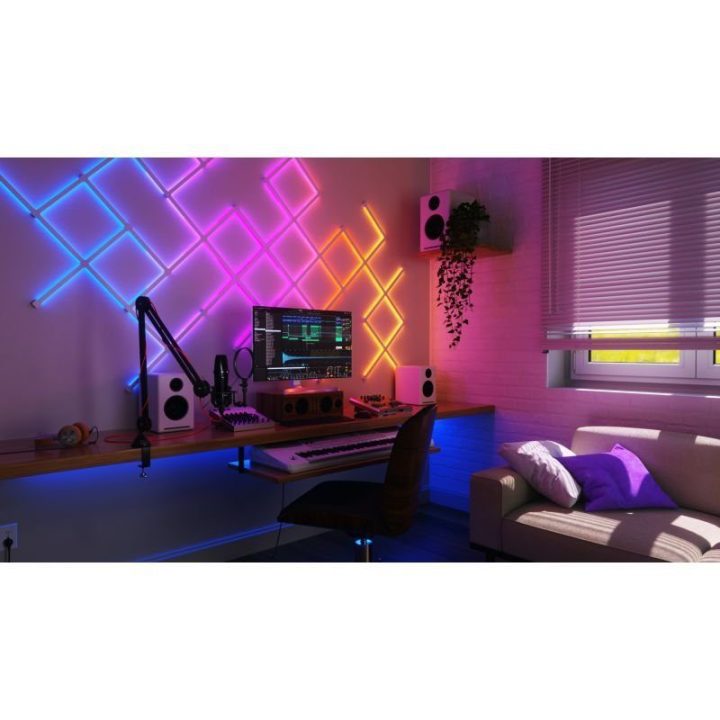 LED šviestuvų plėtimo rinkinys Nanoleaf Lines Squared, 3 vnt., baltas
