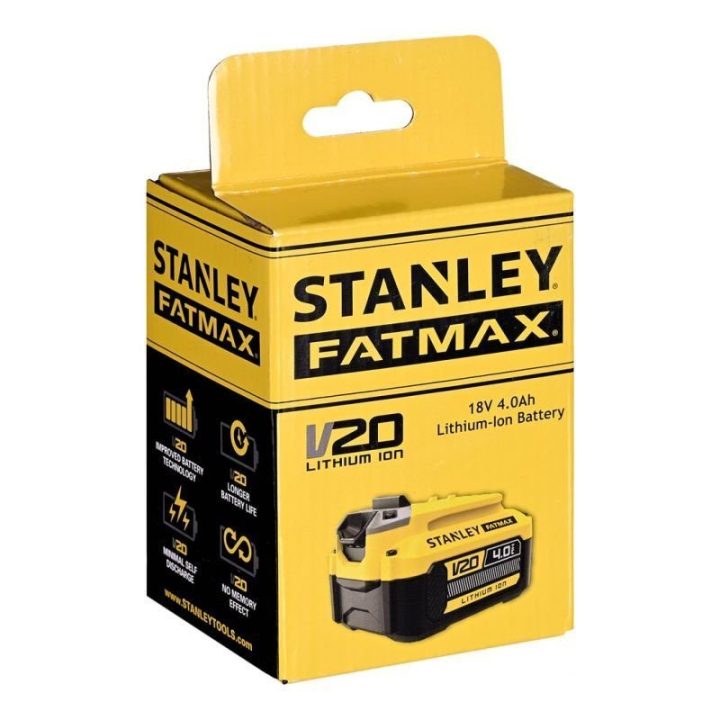 Akumuliatorius Stanley FATMAX SFMCB204, 4 Ah, juodas ir geltonas