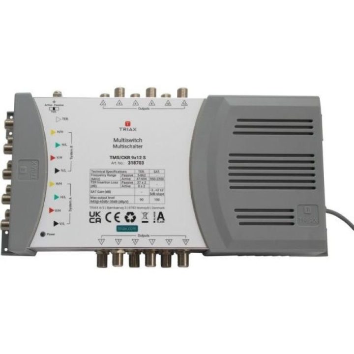 Palydovinis multiswitch Triax TMS-9/12S, 12 išėjimų