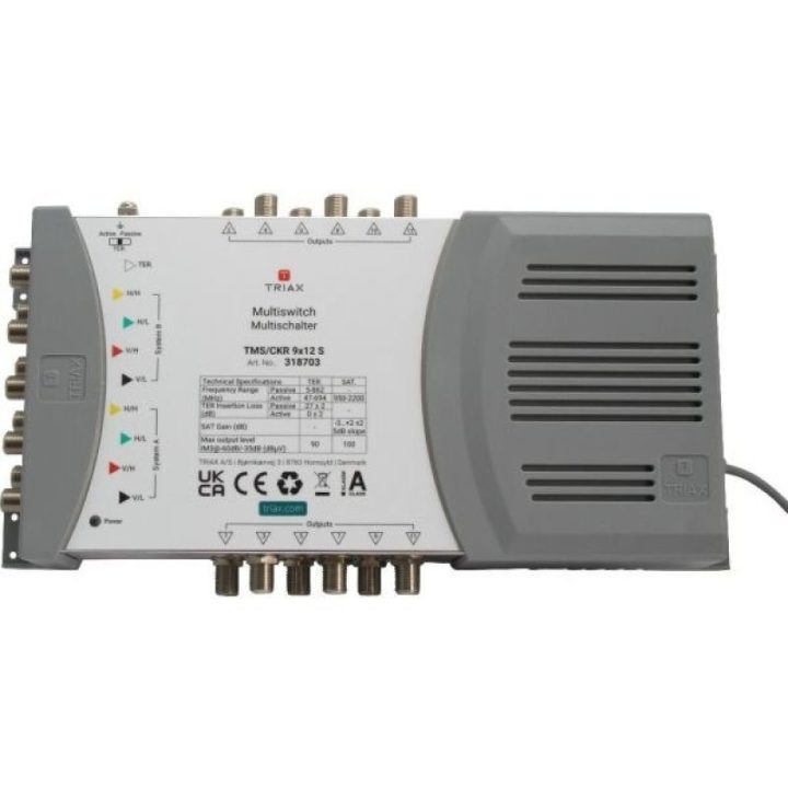 Palydovinis multiswitch Triax TMS-9/12S, 12 išėjimų