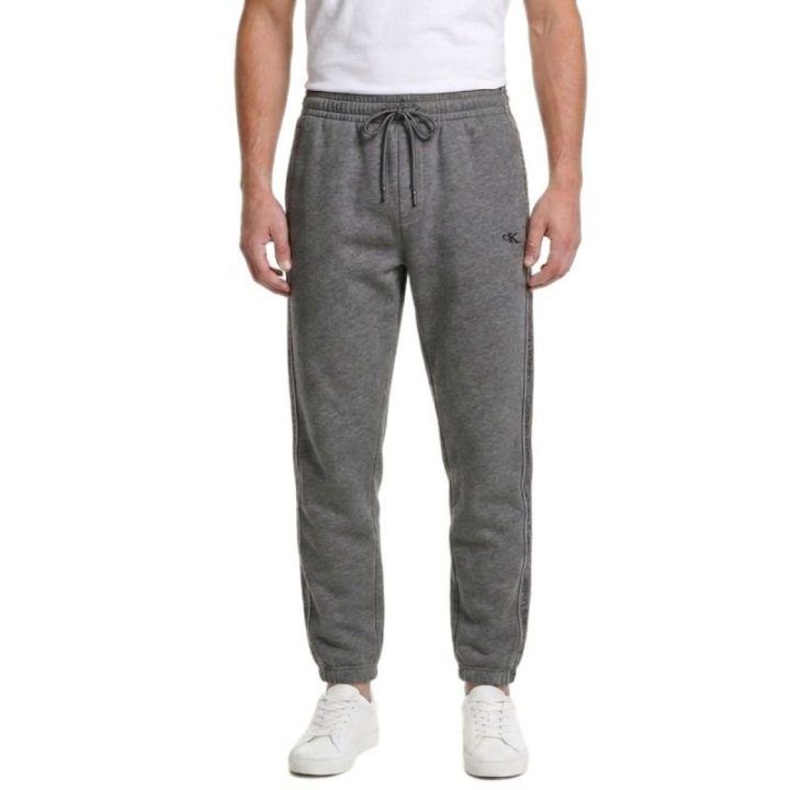 Vyriškos medvilninės sportinės kelnės Calvin Klein, pilkos