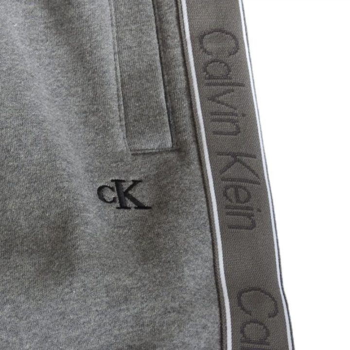 Vyriškos medvilninės sportinės kelnės Calvin Klein, pilkos