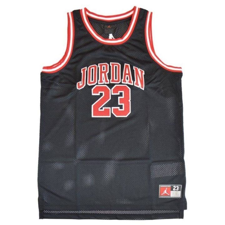 Krepšinio marškinėliai vaikams Air Jordan su Michael Jordan 23, juodi ir raudoni