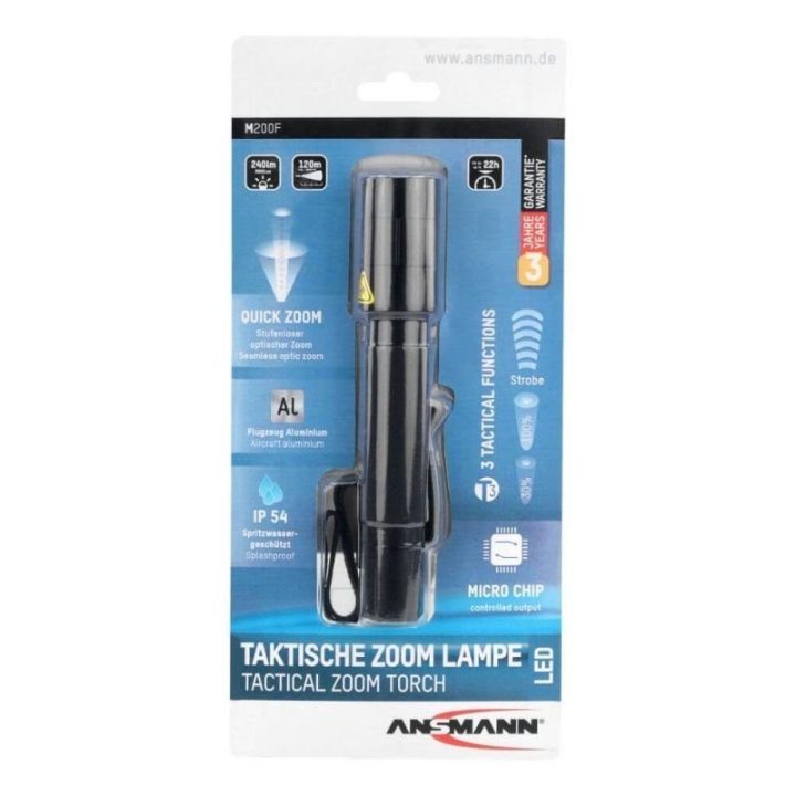 Rankinis žibintuvėlis Ansmann M200F, 240 lm, juodas
