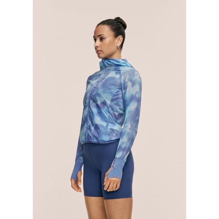 Moteriška bėgimo striukė CASALL Breeze Printed, tamsiai mėlyna