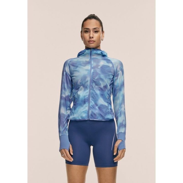 Moteriška bėgimo striukė CASALL Breeze Printed, tamsiai mėlyna