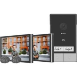 Dviejų šeimų vaizdo telefonspynės komplektas EZVIZ HP7, 2 monitoriai