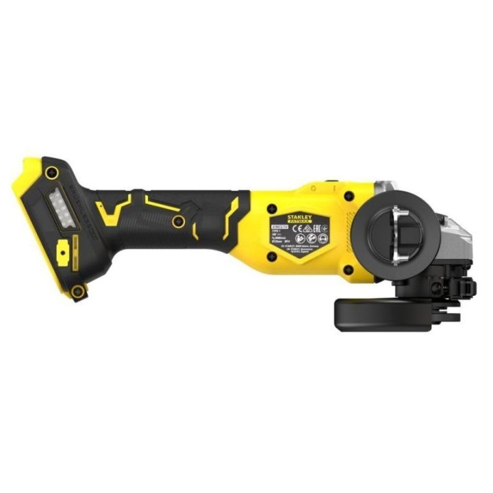 Akumuliatorinis kampinis šlifuoklis 125 mm Stanley V20, juodas
