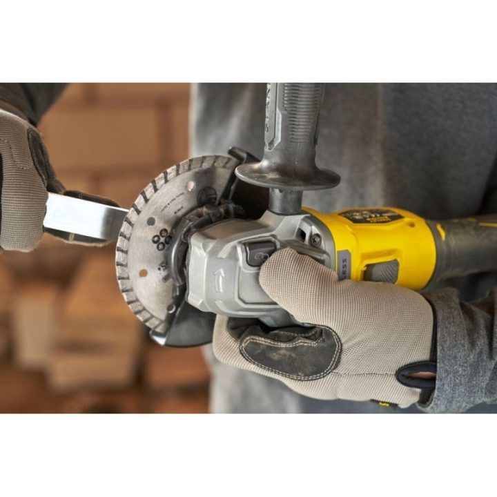 Akumuliatorinis kampinis šlifuoklis 125 mm Stanley V20, juodas