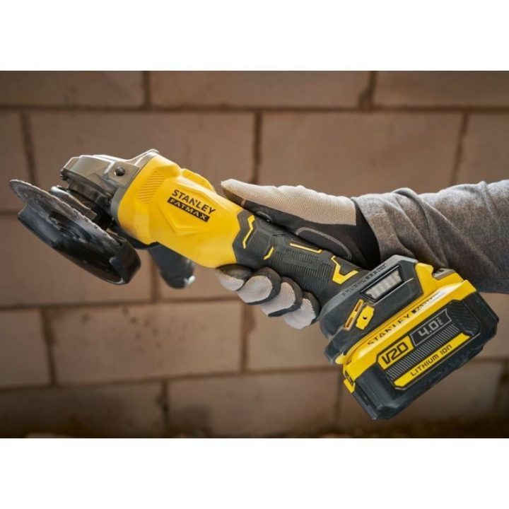 Akumuliatorinis kampinis šlifuoklis 125 mm Stanley V20, juodas