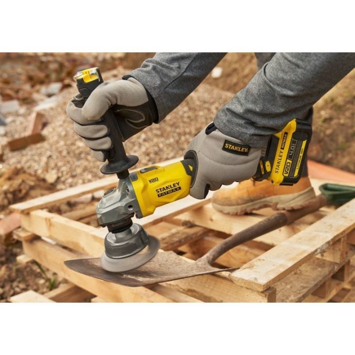 Akumuliatorinis kampinis šlifuoklis 125 mm Stanley V20, juodas