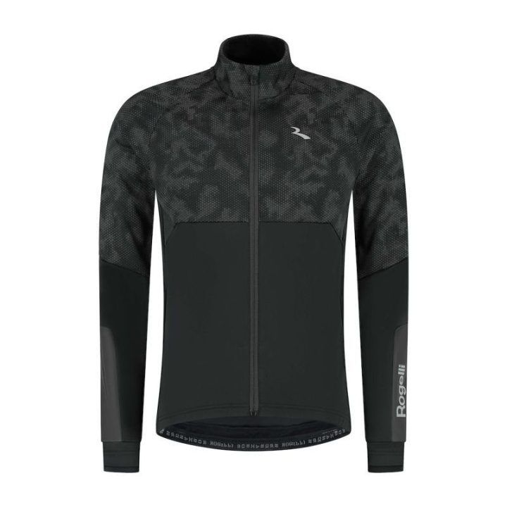 Dviratininko striukė Rogelli Essential HiVis II, 0–10 °C, juoda