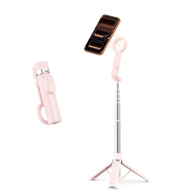 MagSafe asmenukių lazda-trikojis Tech-Protect L11S, rožinė