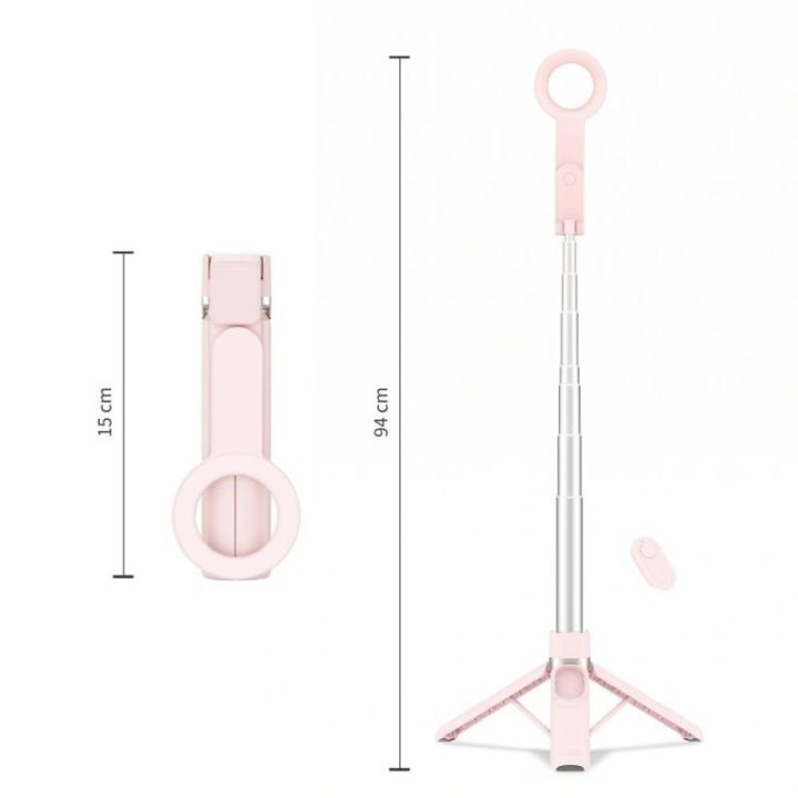 MagSafe asmenukių lazda-trikojis Tech-Protect L11S, rožinė