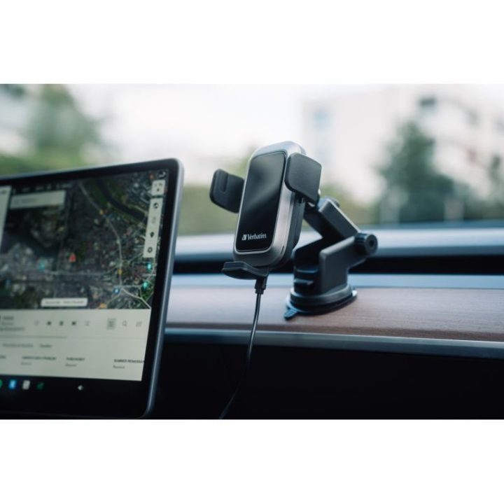 Automobilinis Qi belaidis įkroviklis Verbatim FWC-03 Pro, juodas