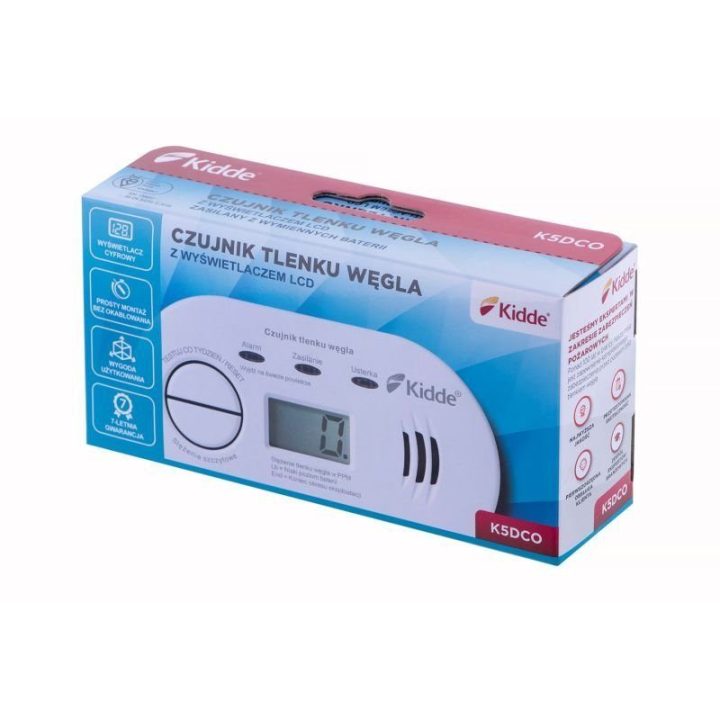 Anglies monoksido detektorius su LCD ekranu Kidde K5DCO, baltas