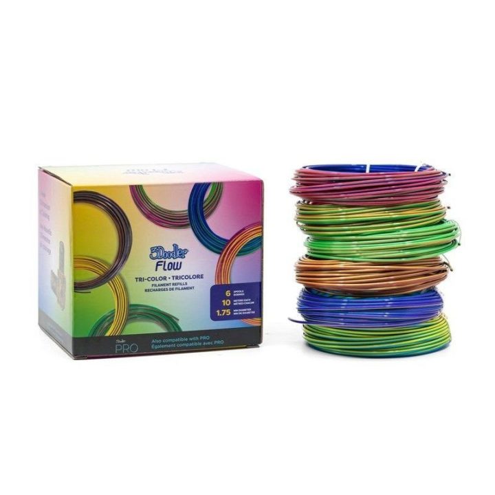 PLA gijų rinkinys 3Doodler FLOW-TRIFILLS, 260 g, įvairiaspalvis