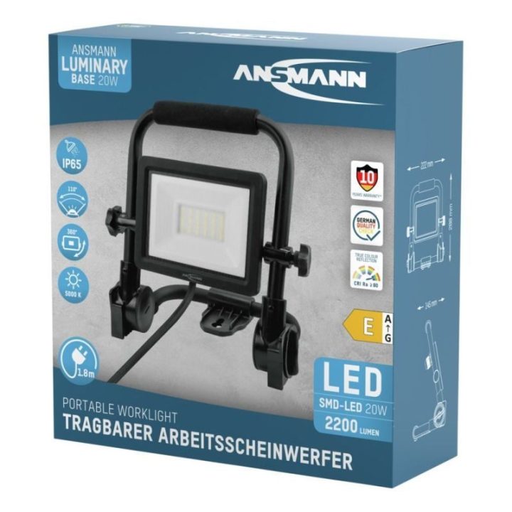 LED darbo prožektorius Ansmann FL20W-AC, 20 W, juodas