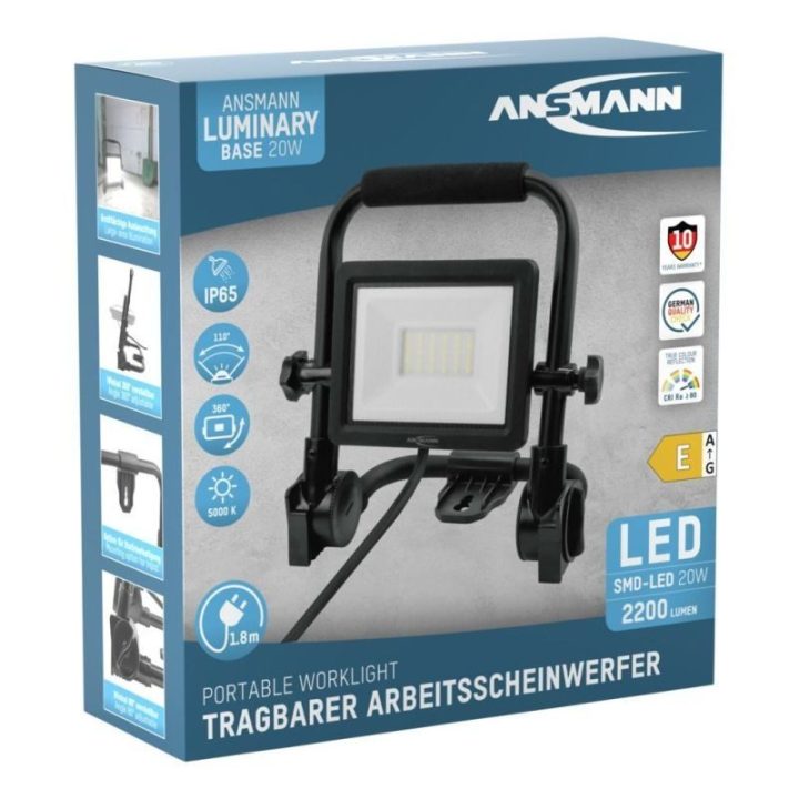 LED darbo prožektorius Ansmann FL20W-AC, 20 W, juodas