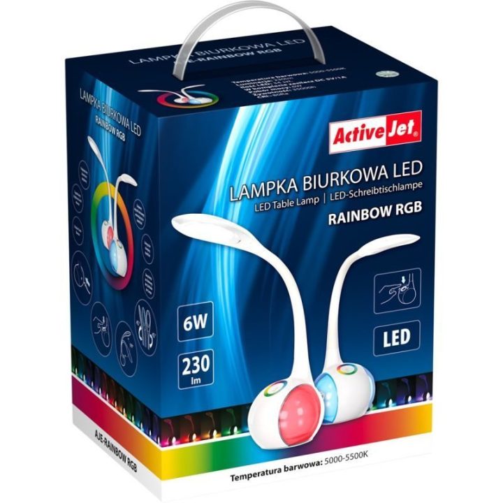 Stalinė LED lempa Activejet AJE-RAINBOW RGB 2, balta