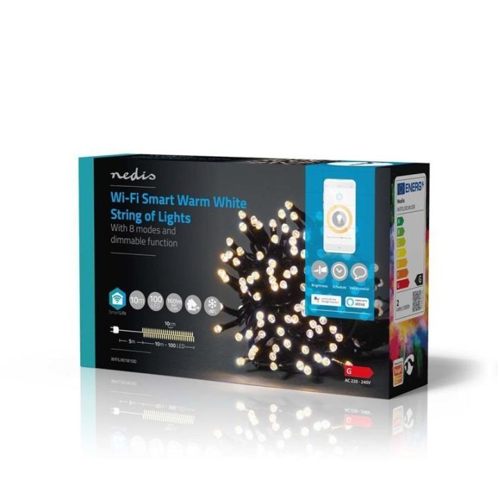 Dekoratyvinė LED girlianda Nedis, 100 LED, 10 m, juoda