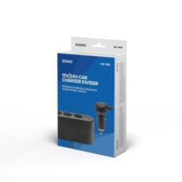 Automobilinis cigarečių lizdo šakotuvas SAVIO SA-024, juodas