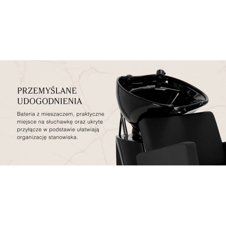 Plaukų plovimo kriauklė Gabbiano Vitoria, juoda