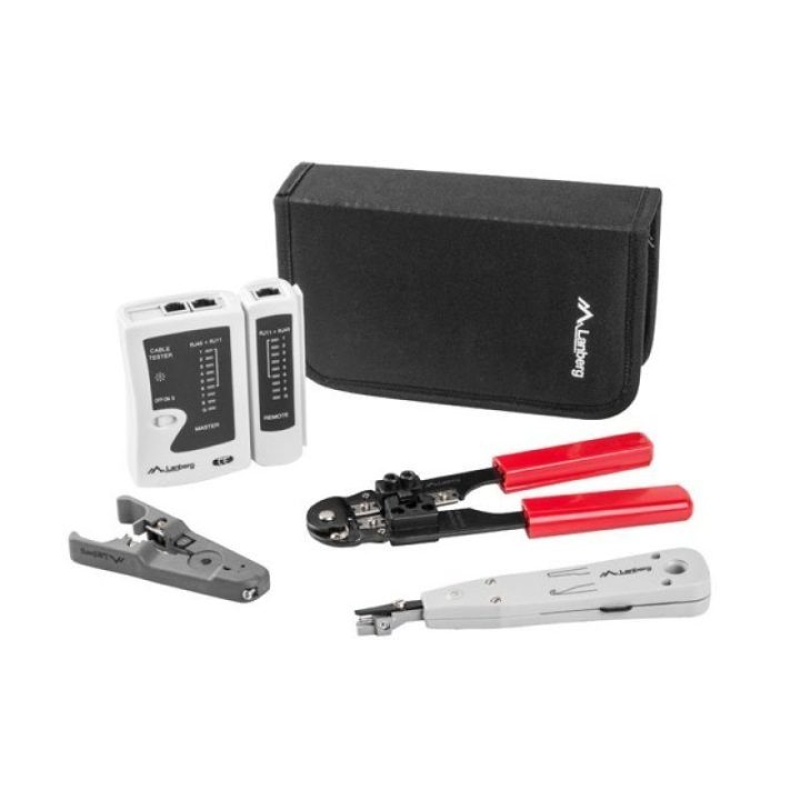 LAN tinklo įrankių rinkinys Lanberg NT-0301, juodas