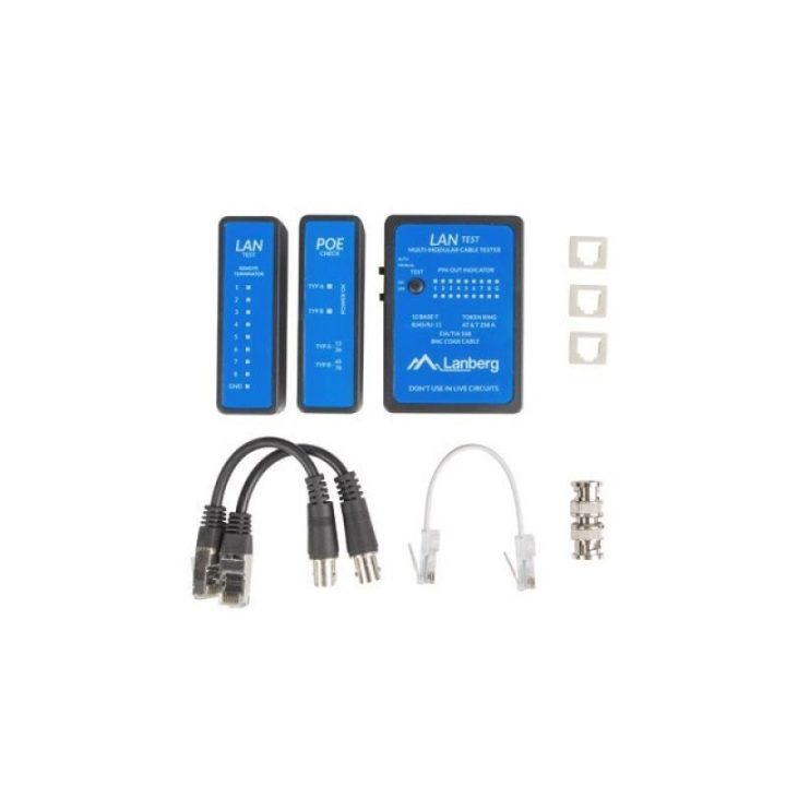 PoE kabelių testeris Lanberg NT-0404, juodas