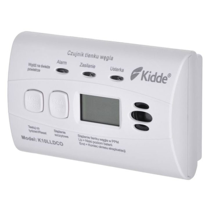 Anglies monoksido detektorius su LCD ekranu Kidde K10LLDCO, baltas