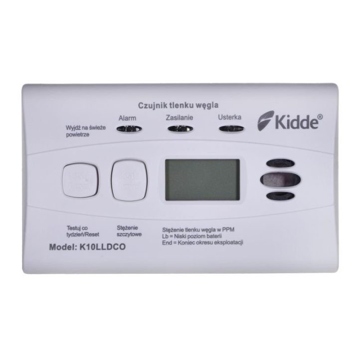 Anglies monoksido detektorius su LCD ekranu Kidde K10LLDCO, baltas