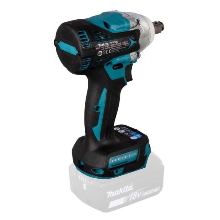 Smūginis veržliasukis Makita DTW300Z, 18 V, juodas ir mėlynas