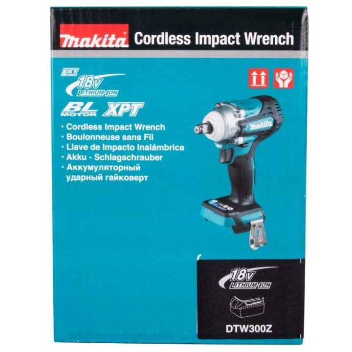 Smūginis veržliasukis Makita DTW300Z, 18 V, juodas ir mėlynas