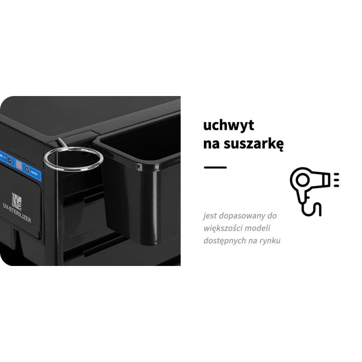 Kirpėjo vežimėlis su UV-C sterilizatoriumi Gabbiano 68UV, juodas