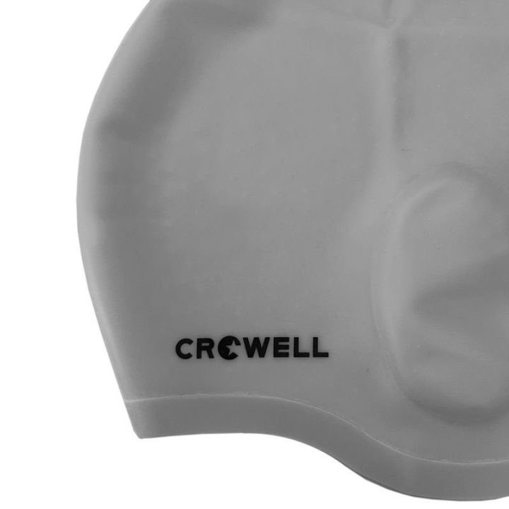Uniseks plaukimo kepuraitė su ausų kišenėlėmis Crowell Bora, sidabro spalvos