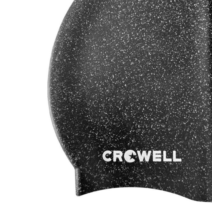 Uniseks silikoninė plaukimo kepuraitė Crowell Recycling Pearl, juoda