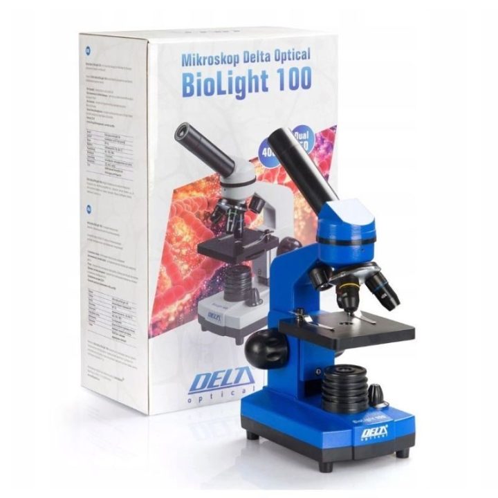 Mikroskopas Delta Optical BioLight 100, mėlynas