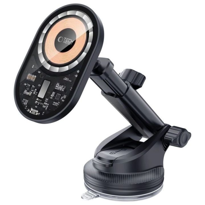 Automobilinis telefono laikiklis Tech-Protect MM15W-V6, 15 W, juodas