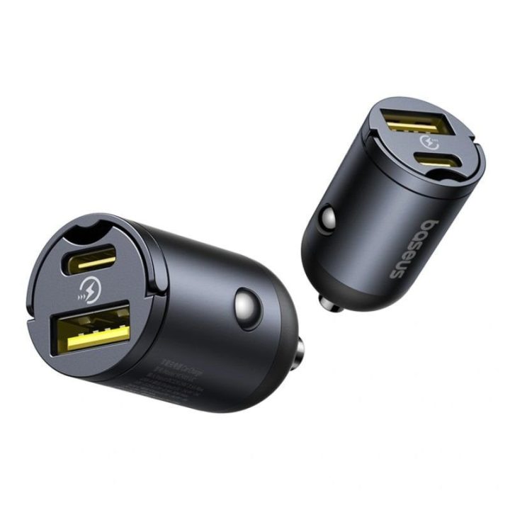 Automobilinis įkroviklis Baseus Tiny Star, 30 W, juodas