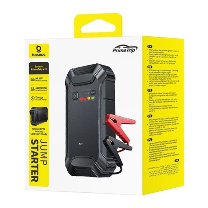 Automobilinis paleidiklis Baseus PrimeTrip VJ1, 12 000 mAh, juodas